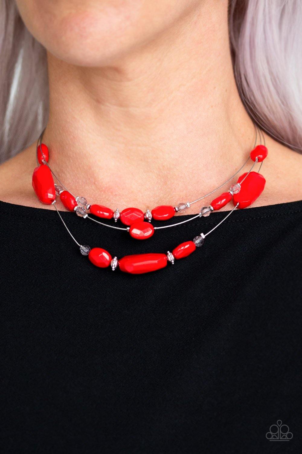 Radiant Reflections - Red Necklace - Paparazzi Accessories - Sassysblingandthings