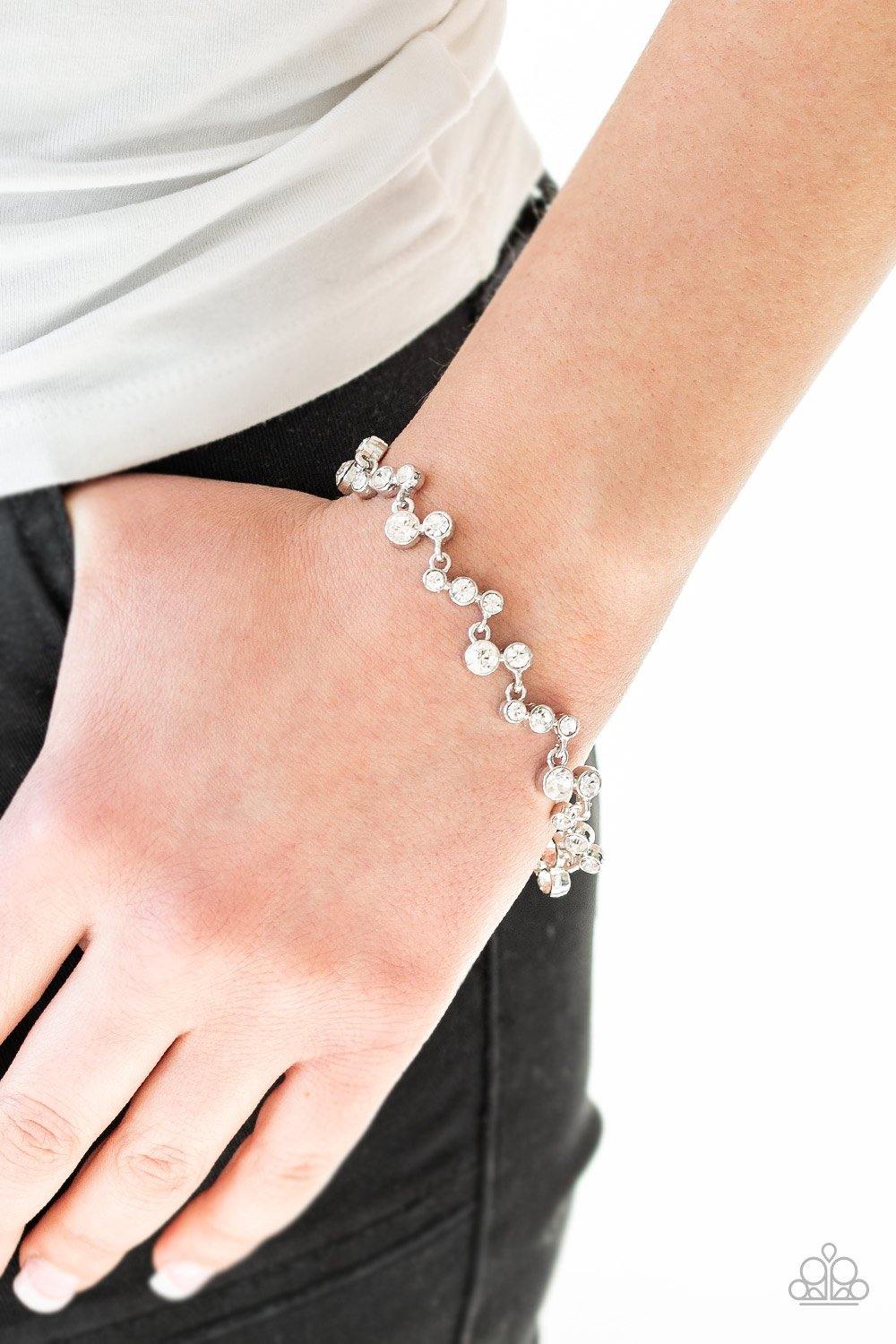 Starlit Stunner - White Bracelet - Paparazzi Accessories - Sassysblingandthings