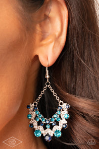 Hey, Glitter Glitter - Blue Earrings - Paparazzi Accessories