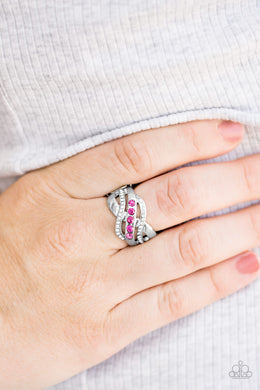 Flirting With Sparkle - Pink Ring - Paparazzi Accessories