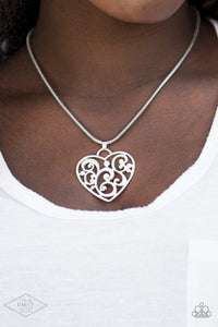FILIGREE Your Heart With Love - Silver Necklace - Paparazzi Accessories