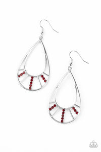 Line Crossing Sparkle - Red Earrings - Paparazzi Accessories - Sassysblingandthings