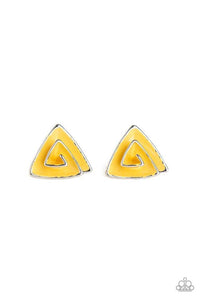 On Blast - Yellow Post Earrings - Paparazzi Accessories - Sassysblingandthings
