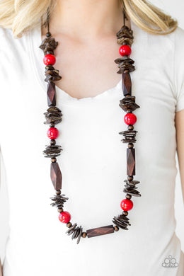 Cozumel Coast - Red Necklace - Paparazzi Accessories
