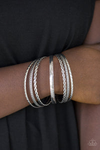 Rattle and Roll - Silver Bracelet - Paparazzi Accessories