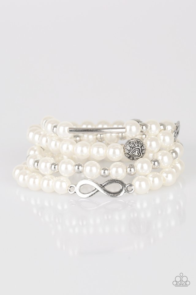 Paparazzi Flirt Alert - White Bracelet – A Finishing Touch Jewelry