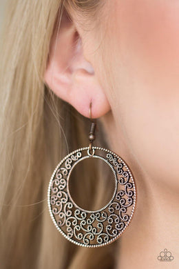 Wistfully Winchester - Copper Earrings - Paparazzi Accessories - Sassysblingandthings