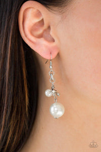 Timelessly Traditional - White Earrings - Paparazzi Accessories - Sassysblingandthings