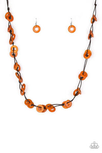 Waikiki Winds - Orange Necklace - Paparazzi Accessories - Sassysblingandthings