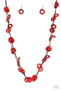 Waikiki Winds - Red Necklace - Paparazzi Accessories - Sassysblingandthings