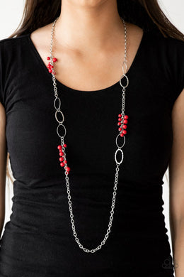 Flirty Foxtrot - Red Necklace - Paparazzi Accessories
