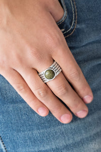 Blooming Badlands - Green Ring - Paparazzi Accessories