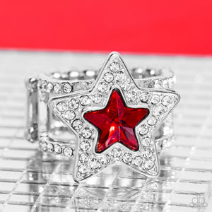 One Nation Under Sparkle - Red Ring - Paparazzi Accessories