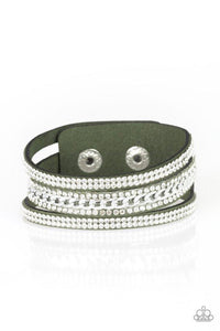 Rollin In Rhinestones - Green Bracelet - Paparazzi Accessories - Sassysblingandthings