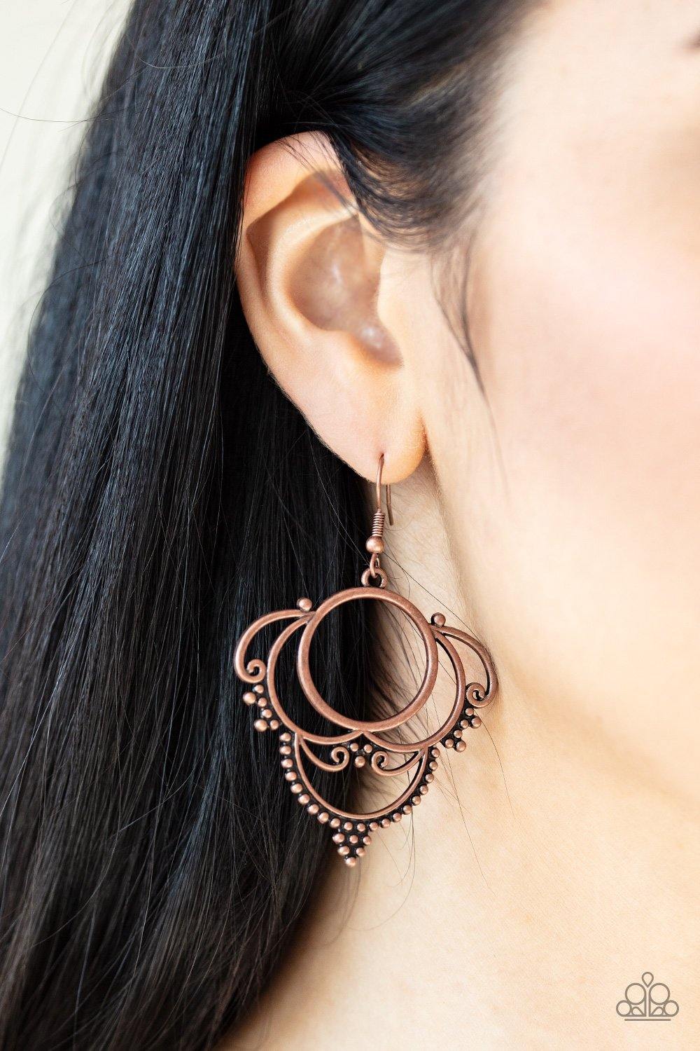 Metallic Macrame - Copper Earrings - Paparazzi Accessories - Sassysblingandthings