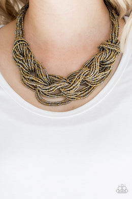 City Catwalk - Brass Necklace - Paparazzi Accessories