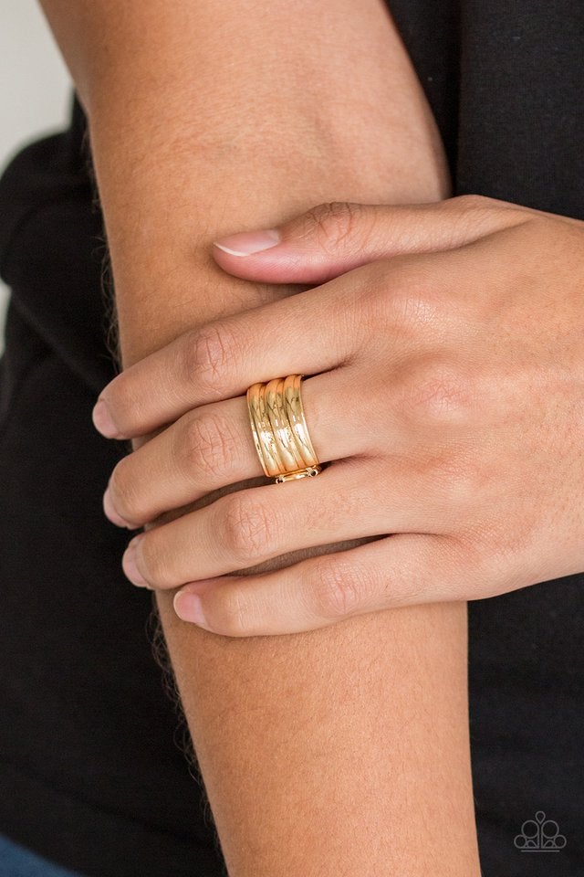 Rough Around The Edges - Gold Ring - Paparazzi Accessories