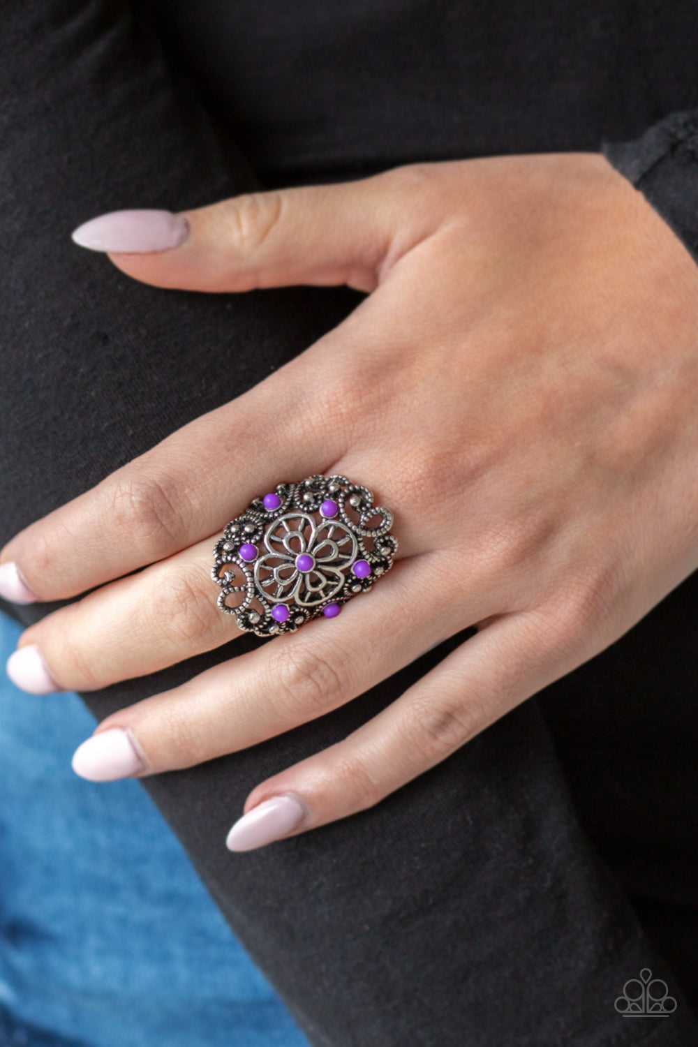 Floral Fancies - Purple Ring - Paparazzi Accessories