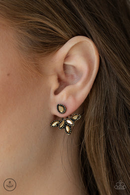 A Force To BEAM Reckoned With - Brass Post Earrings - Paparazzi Accessories