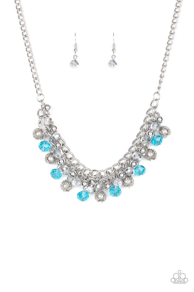 Block Party Princess Silver and Blue Necklace - Paparazzi Accessories –  Bella Fashion Accessories LLC