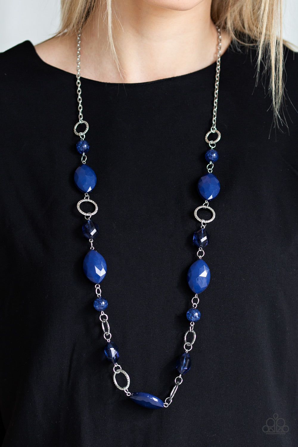 Shimmer Simmer - Blue Necklace - Paparazzi Accessories