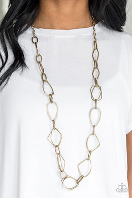 Attitude Adjustment - Brass Necklace - Paparazzi Accessories