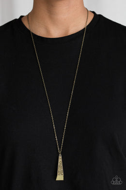 Prized Pendulum - Brass Necklace - Paparazzi Accessories