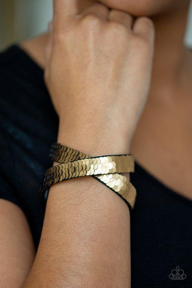 Under The SEQUINS - Gold Bracelet - Paparazzi Accessories - Sassysblingandthings