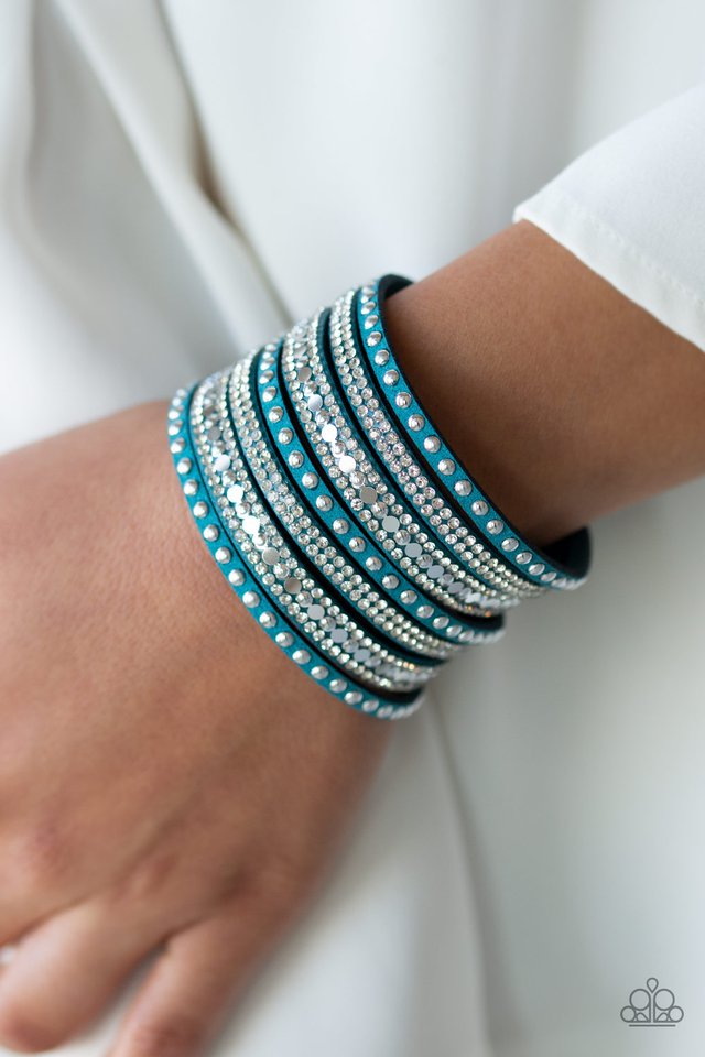 all-hustle-and-hairspray-blue-bracelet-paparazzi-accessories