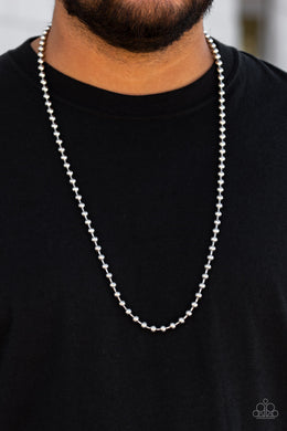 Mardi Gras Madness - Silver Mens Necklace - Paparazzi Accessories