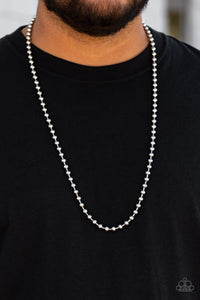 Mardi Gras Madness - Silver Mens Necklace - Paparazzi Accessories