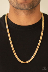 Knockout King - Gold Mens Necklace - Paparazzi Accessories