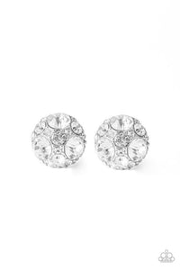 Diamond Daze - White Earrings - Paparazzi Accessories - Sassysblingandthings