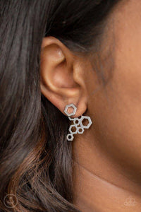 six-sided-shimmer-silver-post-earrings