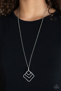 Square It Up - Silver Necklace - Paparazzi Accessories