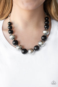 Floral Fusion - Black Necklace - Paparazzi Accessories