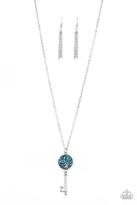 Key Keepsake - Blue Necklace - Paparazzi Accessories - Sassysblingandthings