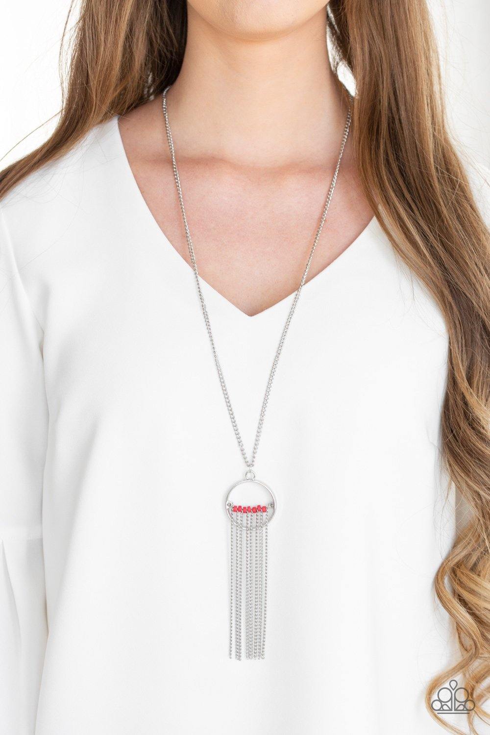 Terra Tassel - Red Necklace - Paparazzi Accessories - Sassysblingandthings