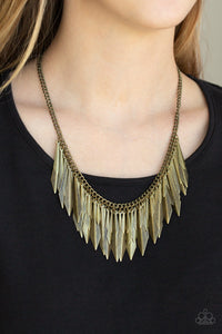 The Thrill-Seeker - Brass Necklace - Paparazzi Accessories