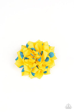 polka-perfection-yellow-hair-clip-paparazzi-accessories