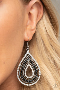 5th Avenue Attraction - Black Earrings - Paparazzi Accessories