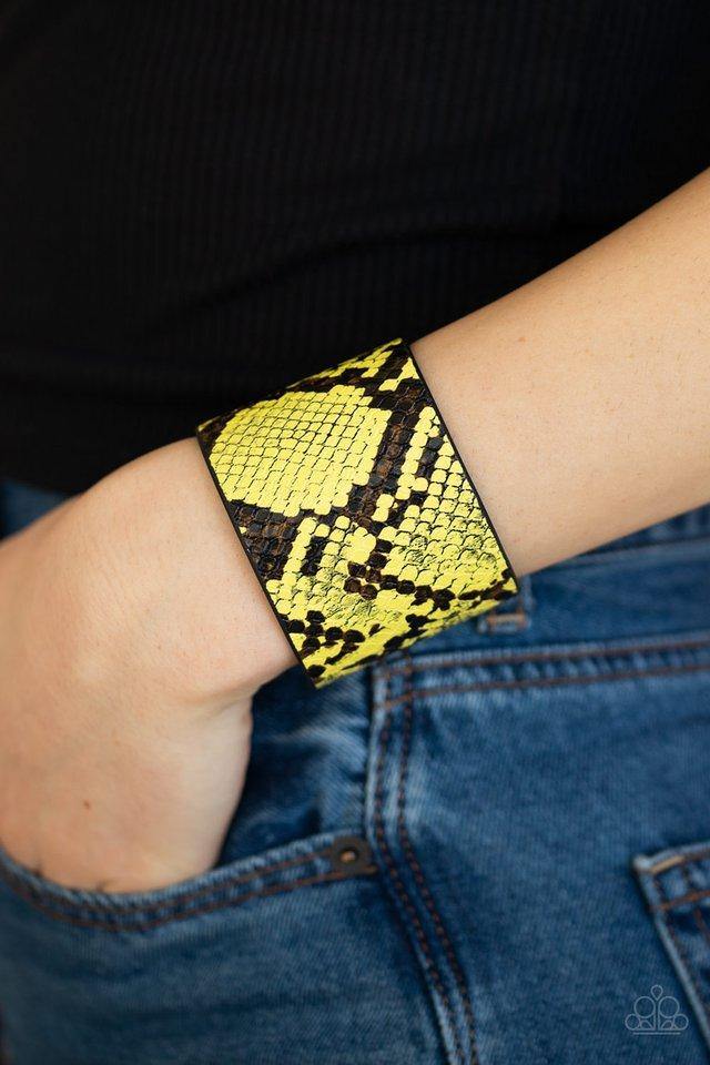 the-rest-is-hiss-tory-yellow-bracelet-paparazzi-accessories