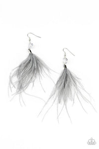 Feathered Flamboyance - Silver Earrings - Paparazzi Accessories - Sassysblingandthings