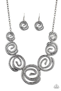 Statement Swirl - Black Necklace - Paparazzi Accessories - Sassysblingandthings