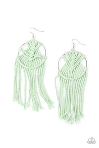 MACRAME, Myself, and I - Green Earrings - Paparazzi Accessories - Sassysblingandthings