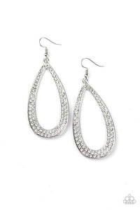 Diamond Distraction - White Earrings - Paparazzi Accessories - Sassysblingandthings