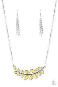 Frosted Foliage - Yellow Necklace - Paparazzi Accessories - Sassysblingandthings