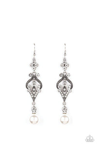 Elegantly Extravagant - White Earrings - Paparazzi Accessories - Sassysblingandthings
