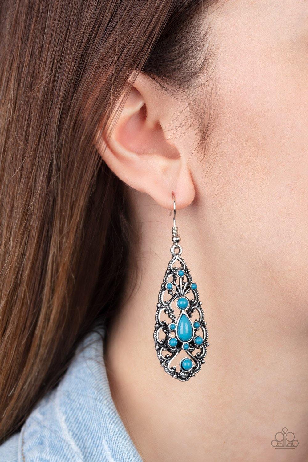 Fantastically Fanciful - Blue Earrings - Paparazzi Accessories - Sassysblingandthings