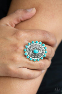 Mesa Mandala - Blue Ring - Paparazzi Accessories - Sassysblingandthings